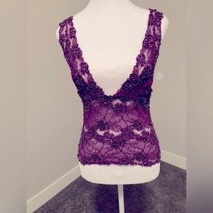 Beaded, sequined, cleavage for days, club, top, or beach. Size M, Miami Beach